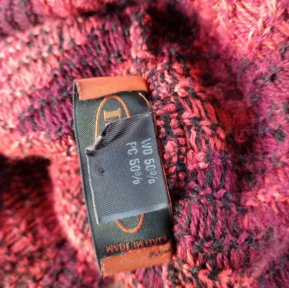 Missoni Vintage Heavy Knit Multicolor Zig Zag Poncho Italy OS - Picture 7 of 7